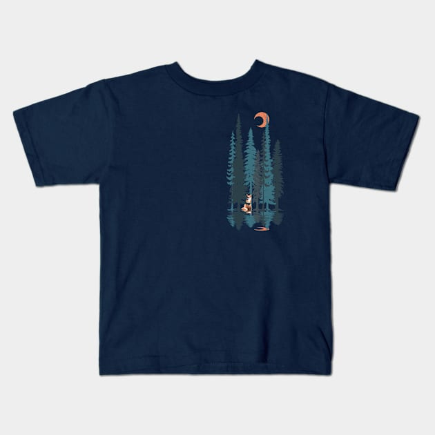 Fox from the Forest (small and back) Kids T-Shirt by Bongonation